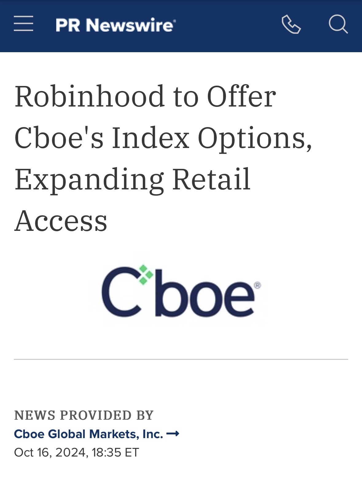 $シービーオーイー・マーケッツ (CBOE.US)$$ロビンフッド・マーケッツ (HOOD.US)$