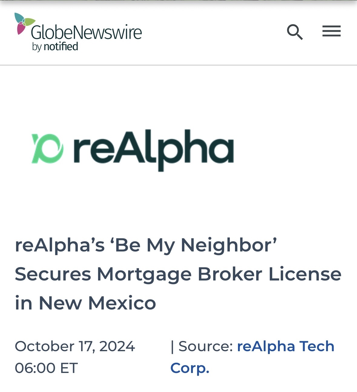 $reAlpha Tech (AIRE.US)$