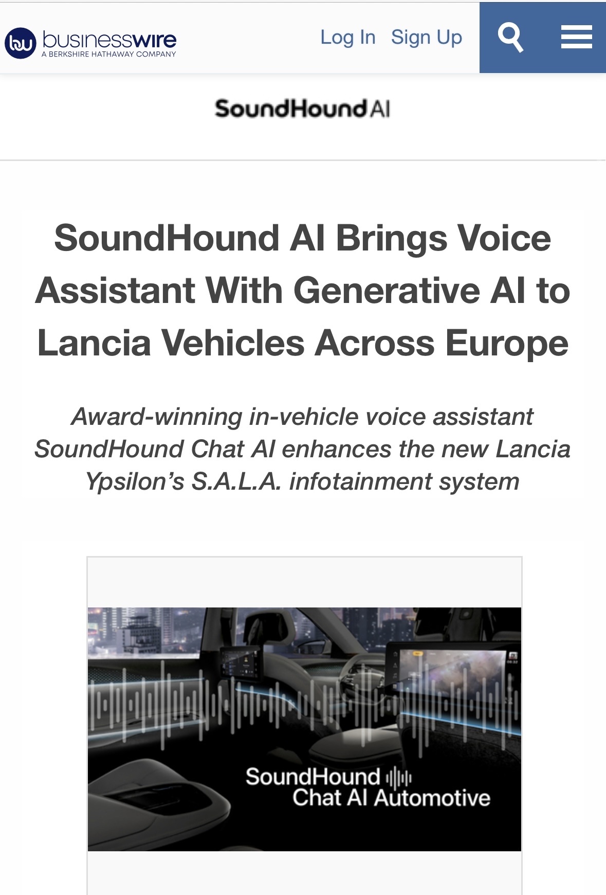 Sound Hound 人工知能、ニュース。 🗞️📰