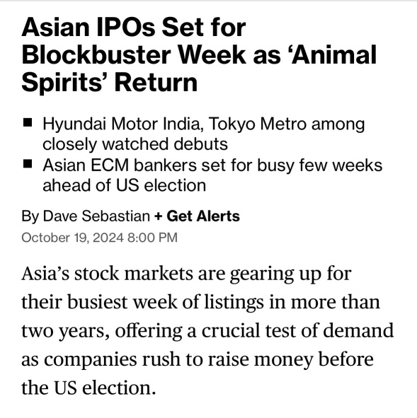 Asian IPOs Set for Blockbuster Week……….