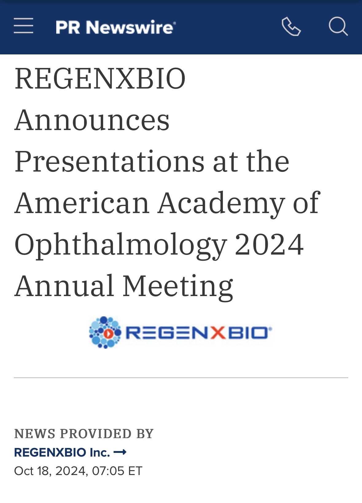 $Regenxbio (RGNX.US)$