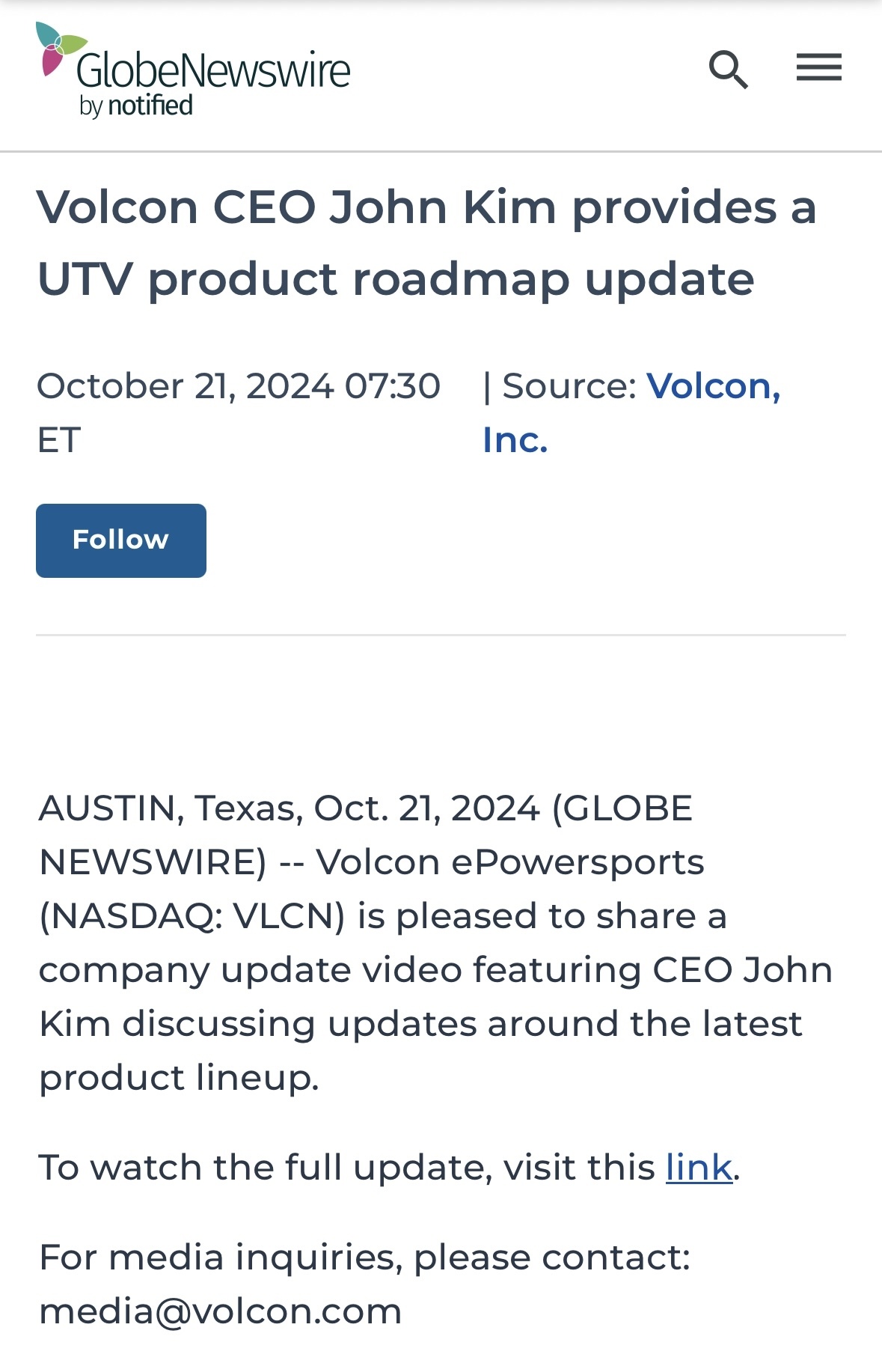 $Volcon (VLCN.US)$