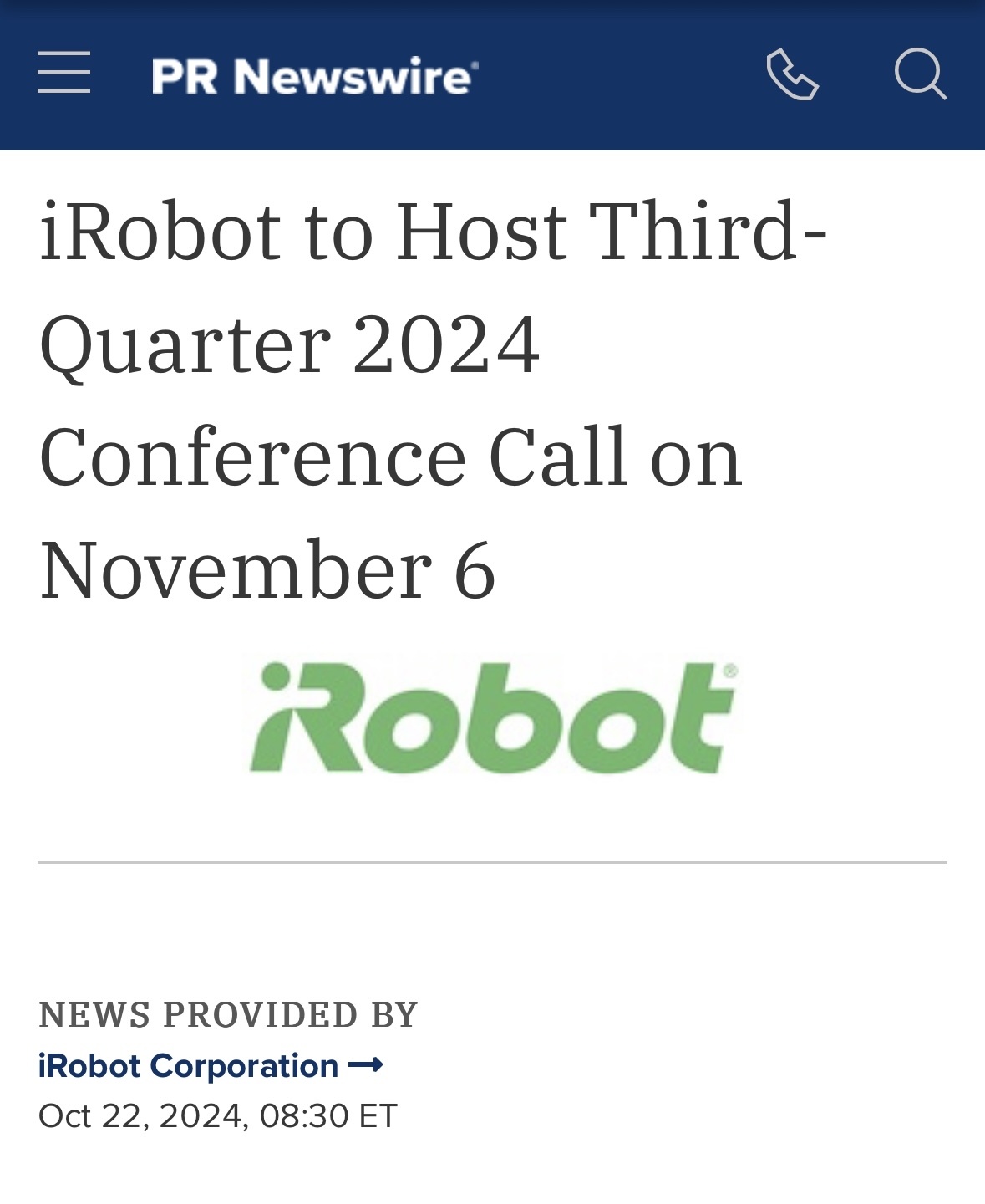 $iRobot (IRBT.US)$