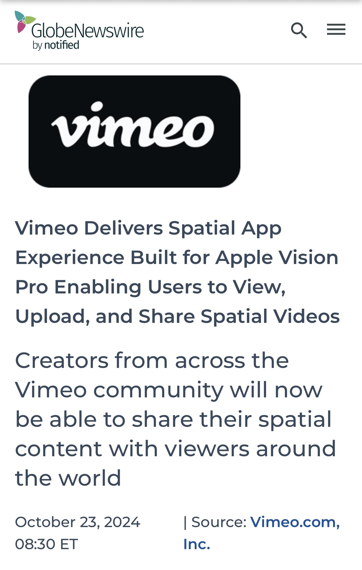 $Vimeo (VMEO.US)$