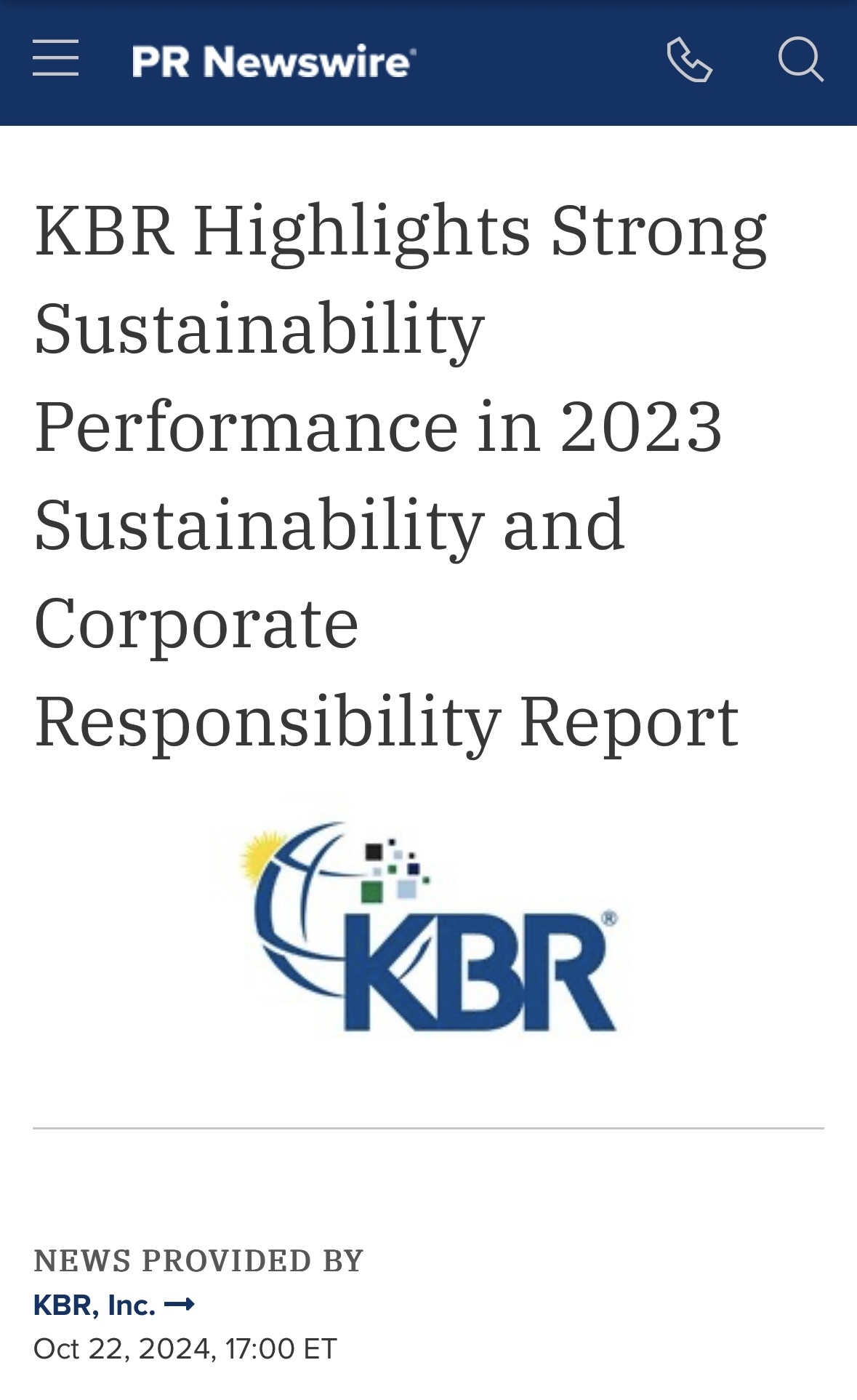 $KBR科技 (KBR.US)$