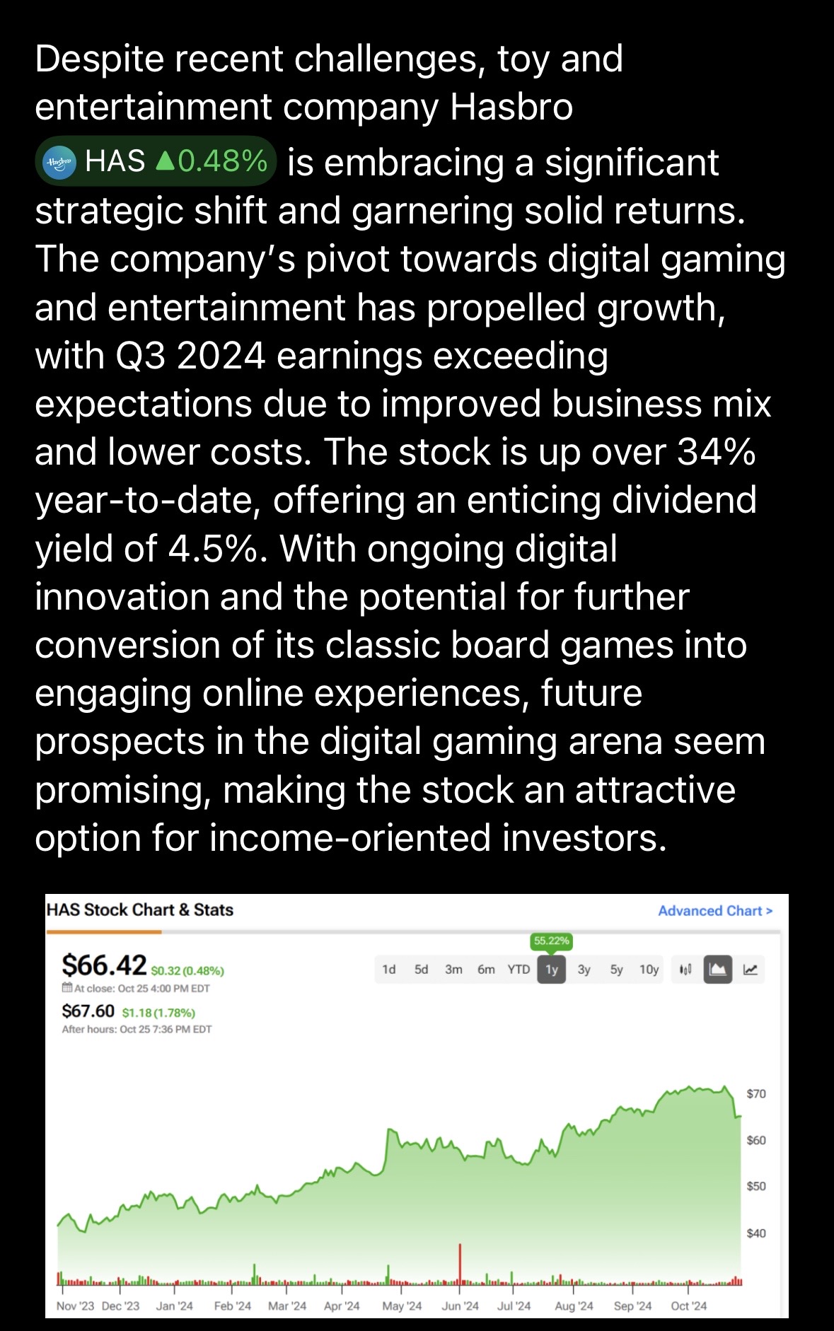 “Hasbro Leverages Digital Gaming for Growth and Offers Enticing Dividend Yield”