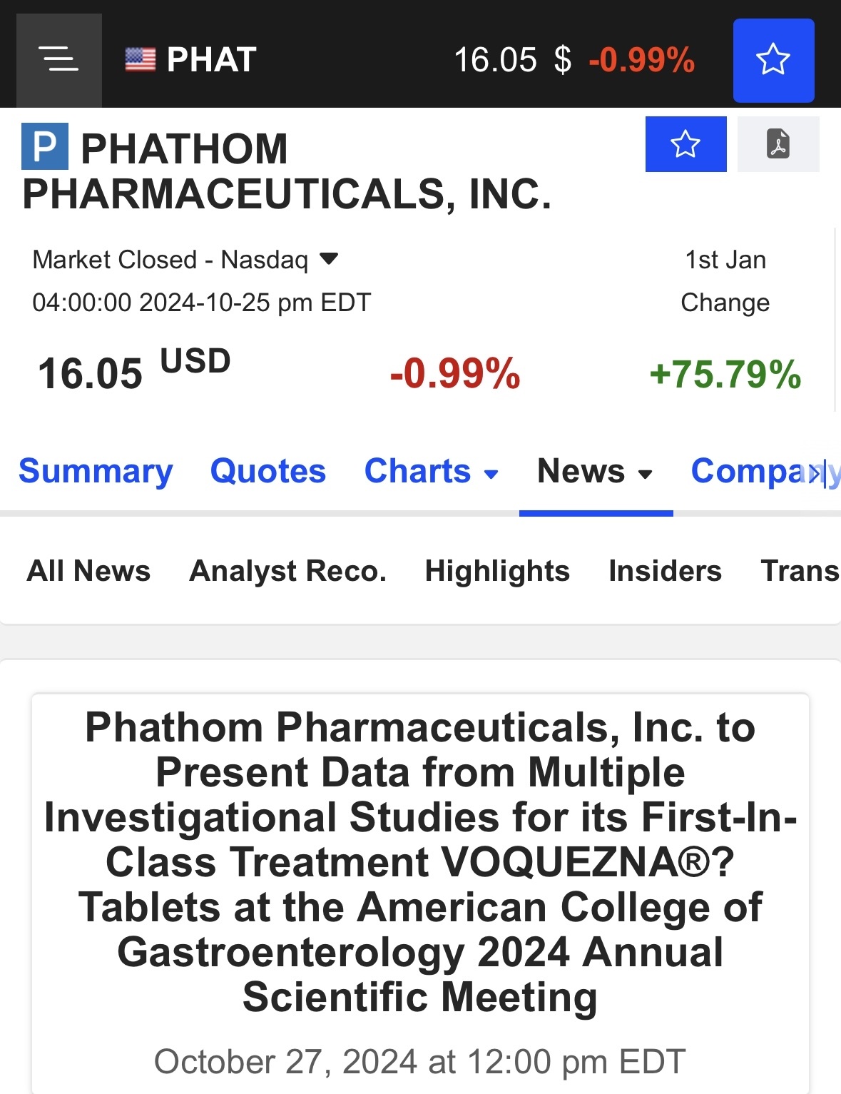 $Phathom Pharmaceuticals (PHAT.US)$