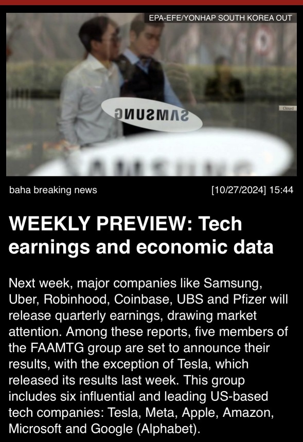 WEEKLY PREVIEW: Tech earnings and economic data. 📰 🚨 📊 🎃