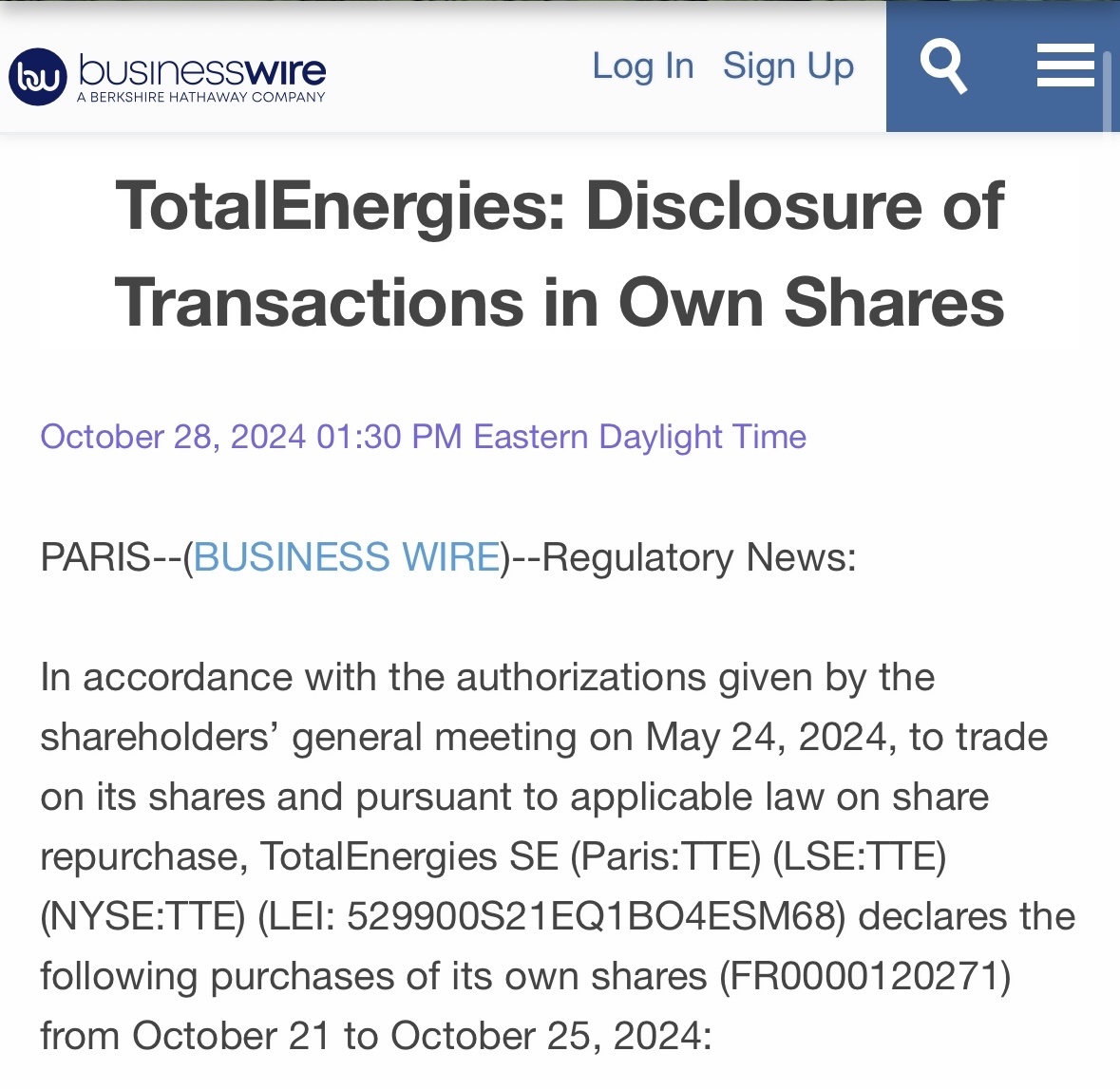 $TotalEnergies (TTE.US)$