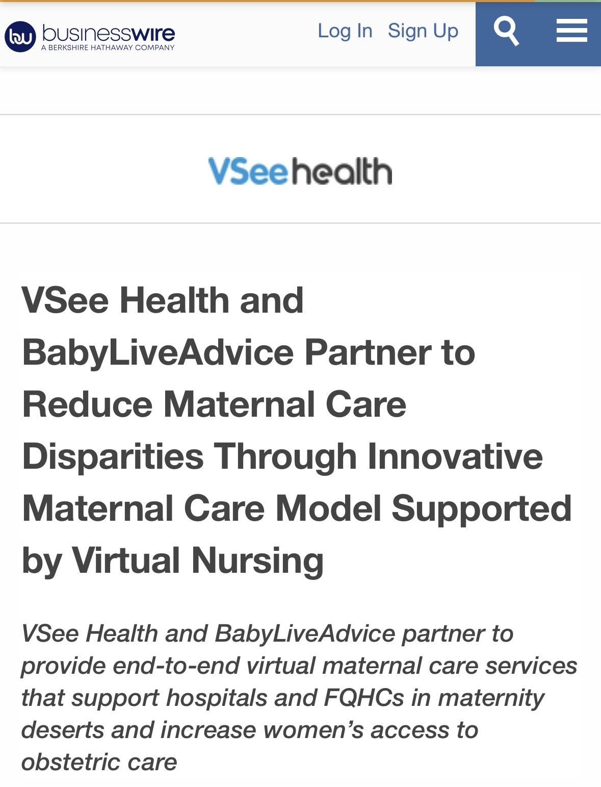 $VSee Health (VSEE.US)$