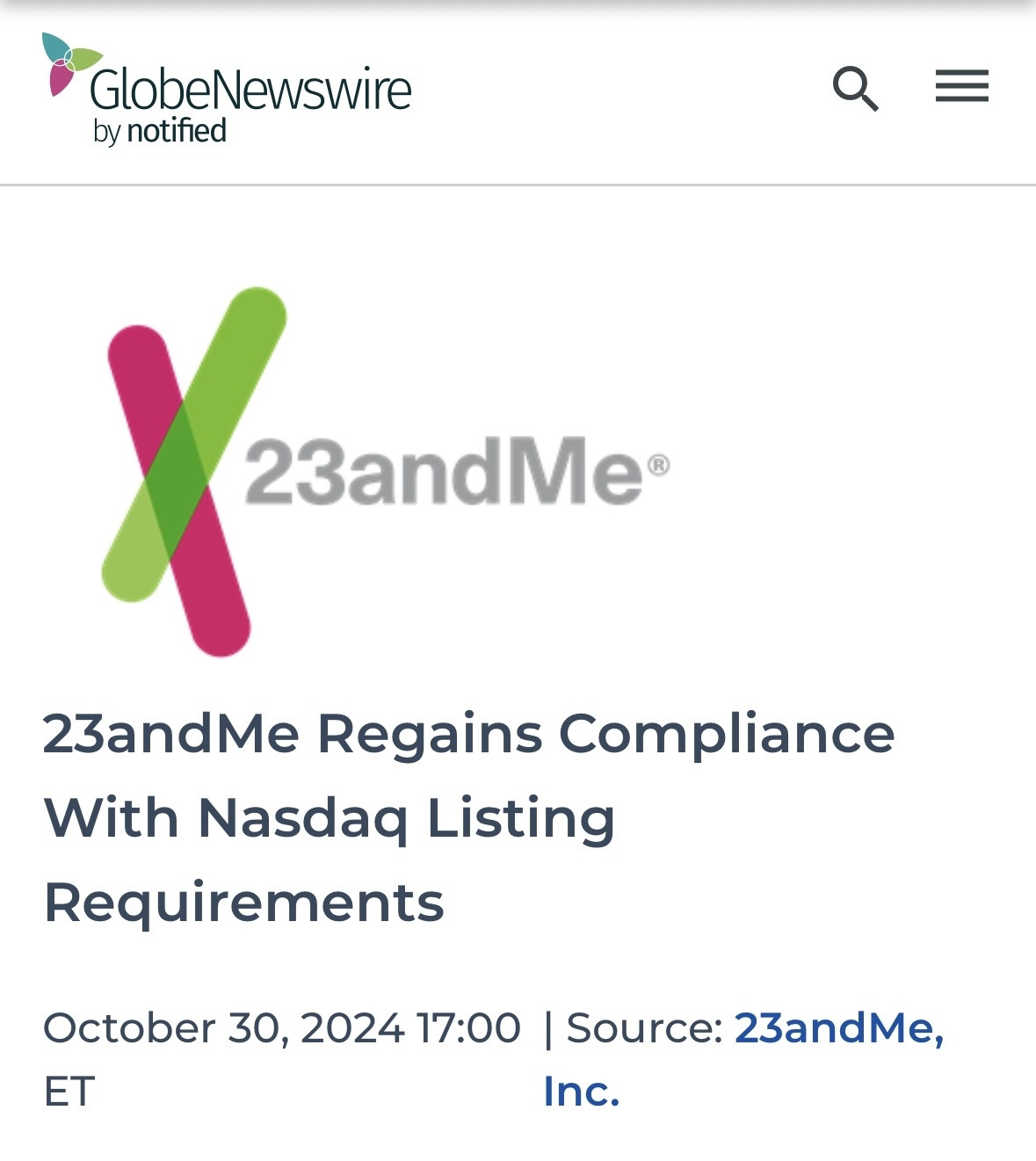 $23andMe (ME.US)$