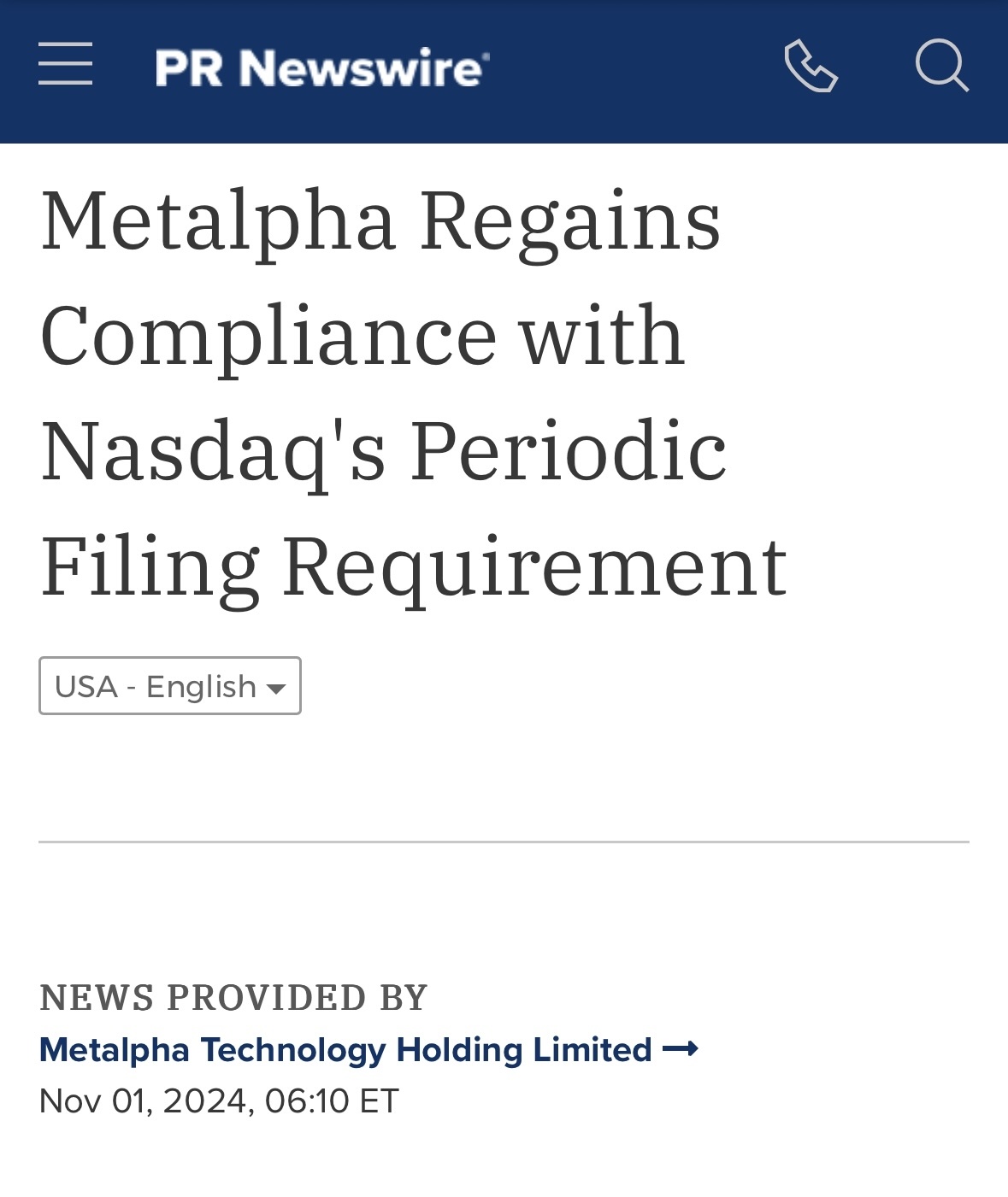 $Metalpha Technology (MATH.US)$