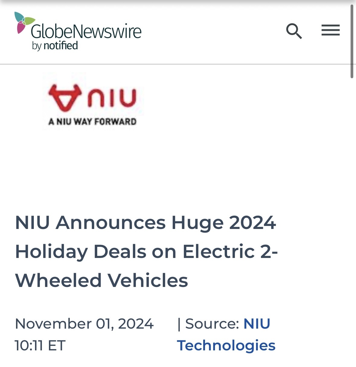 $Niu Technologies (NIU.US)$