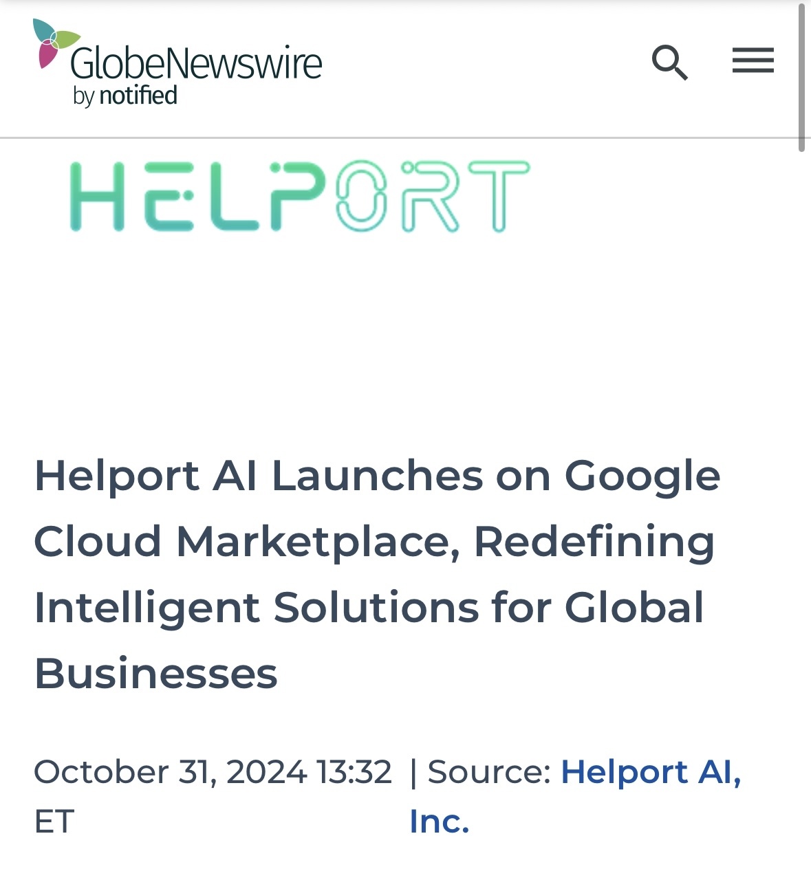 $Helport AI (HPAI.US)$