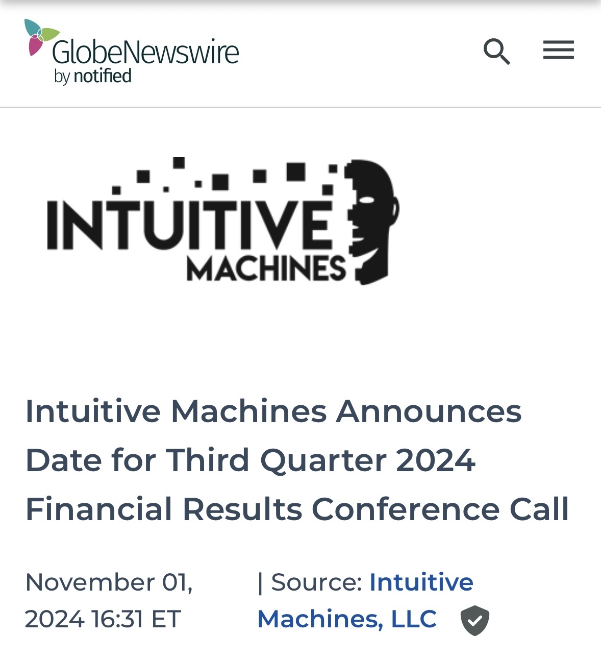 $Intuitive Machines (LUNR.US)$