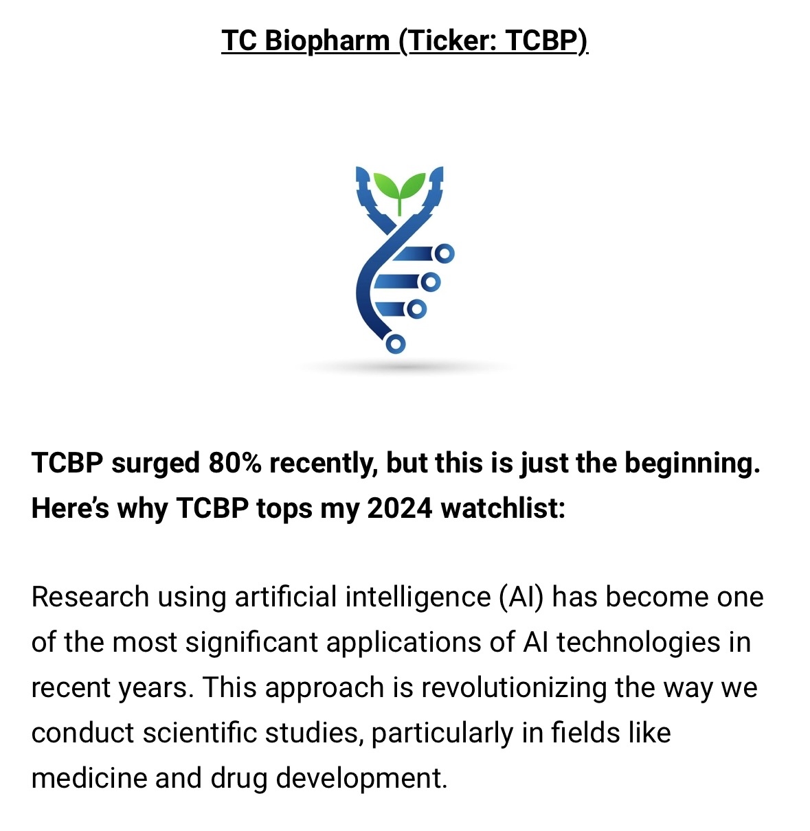 $TCバイオファームホールディングスPLC (TCBP.US)$