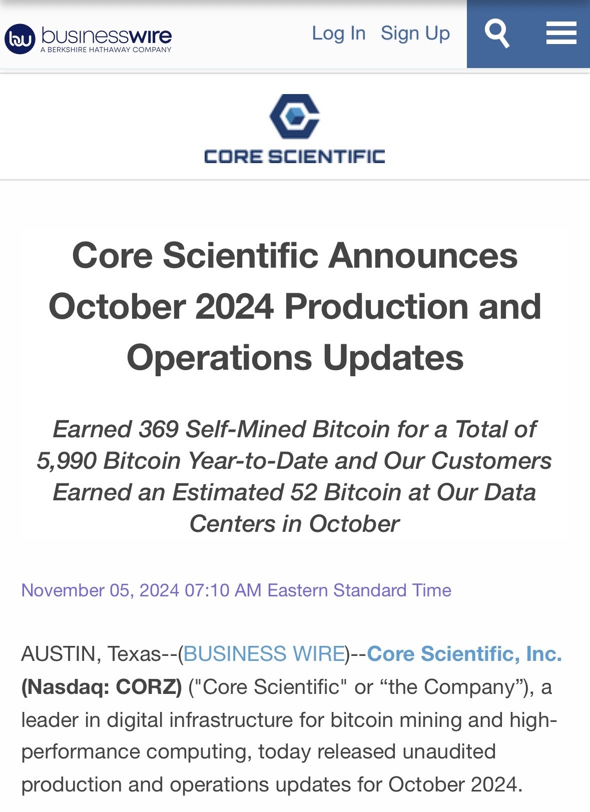 $Core Scientific (CORZ.US)$