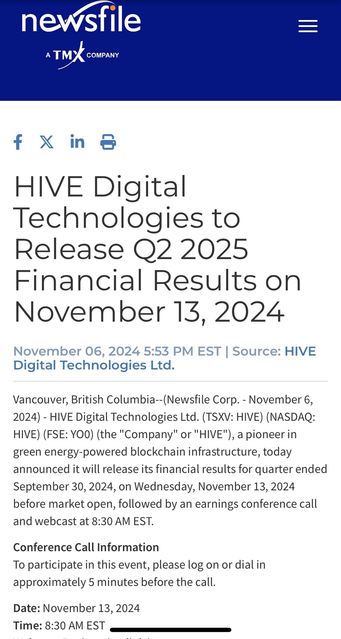 $HIVE Digital Technologies Ltd (HIVE.CA)$