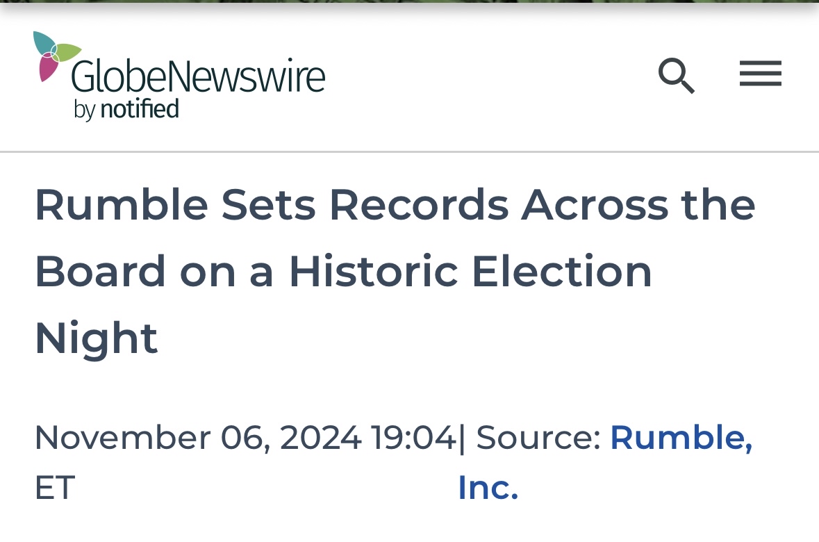 Rumble Sets Records Across the Board on a Historic Election Night