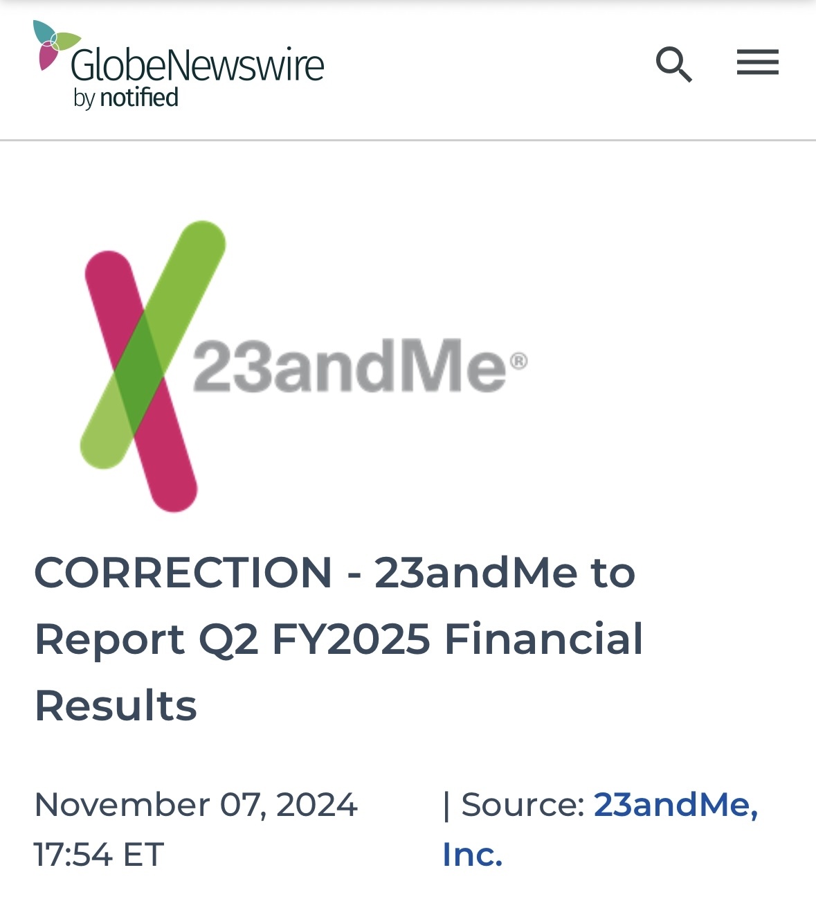 $23andMe (ME.US)$