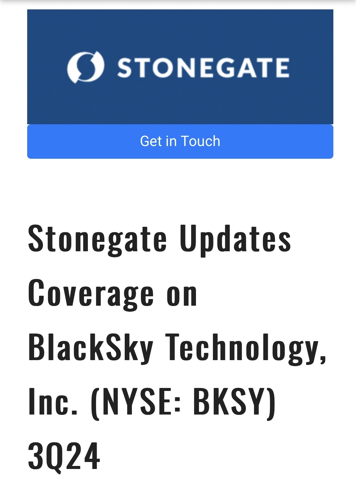 $BlackSky Technology (BKSY.US)$