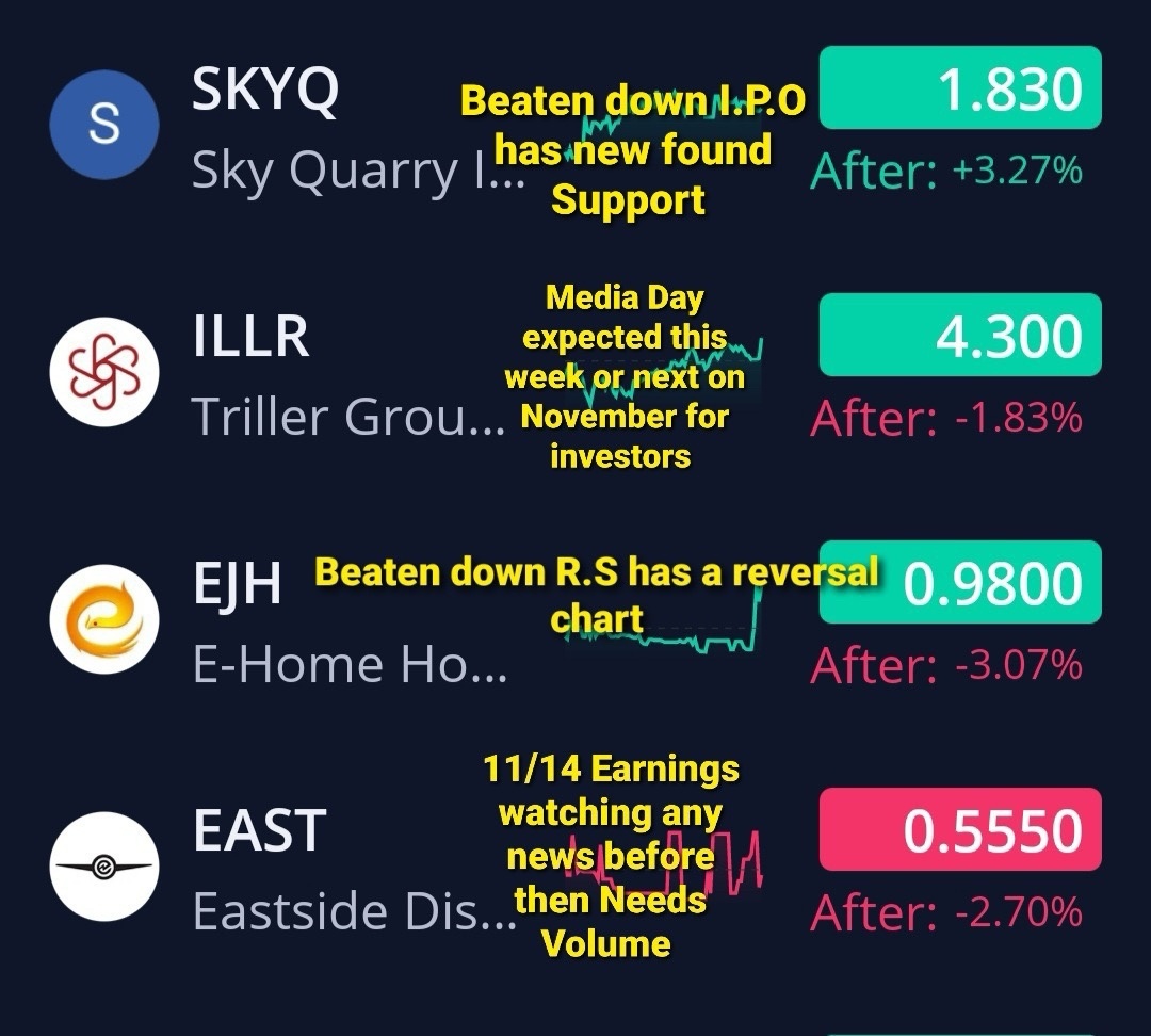 🇺🇸 11/11/24 Notable Tickers.  *not trading advice* 🇺🇸