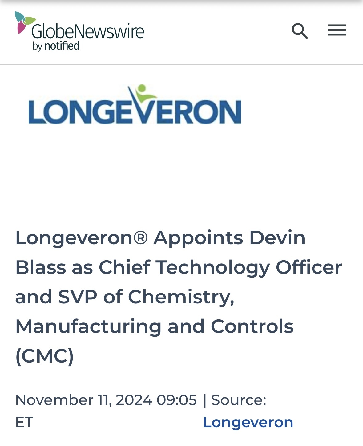 $Longeveron (LGVN.US)$