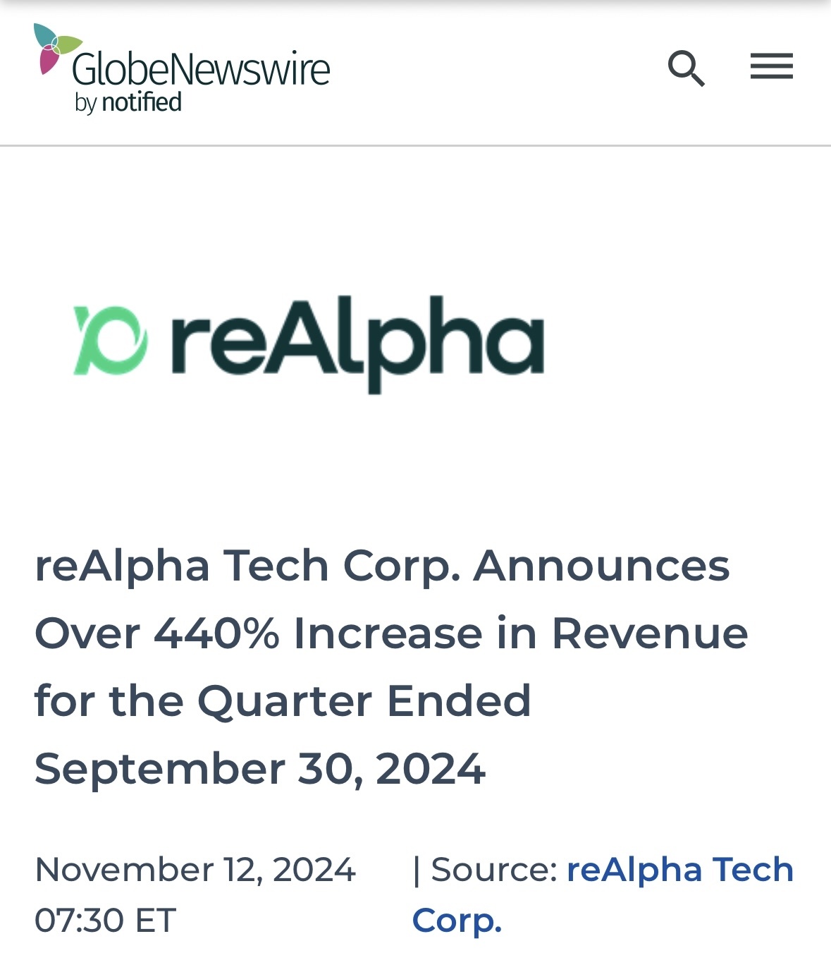 $reAlpha Tech (AIRE.US)$