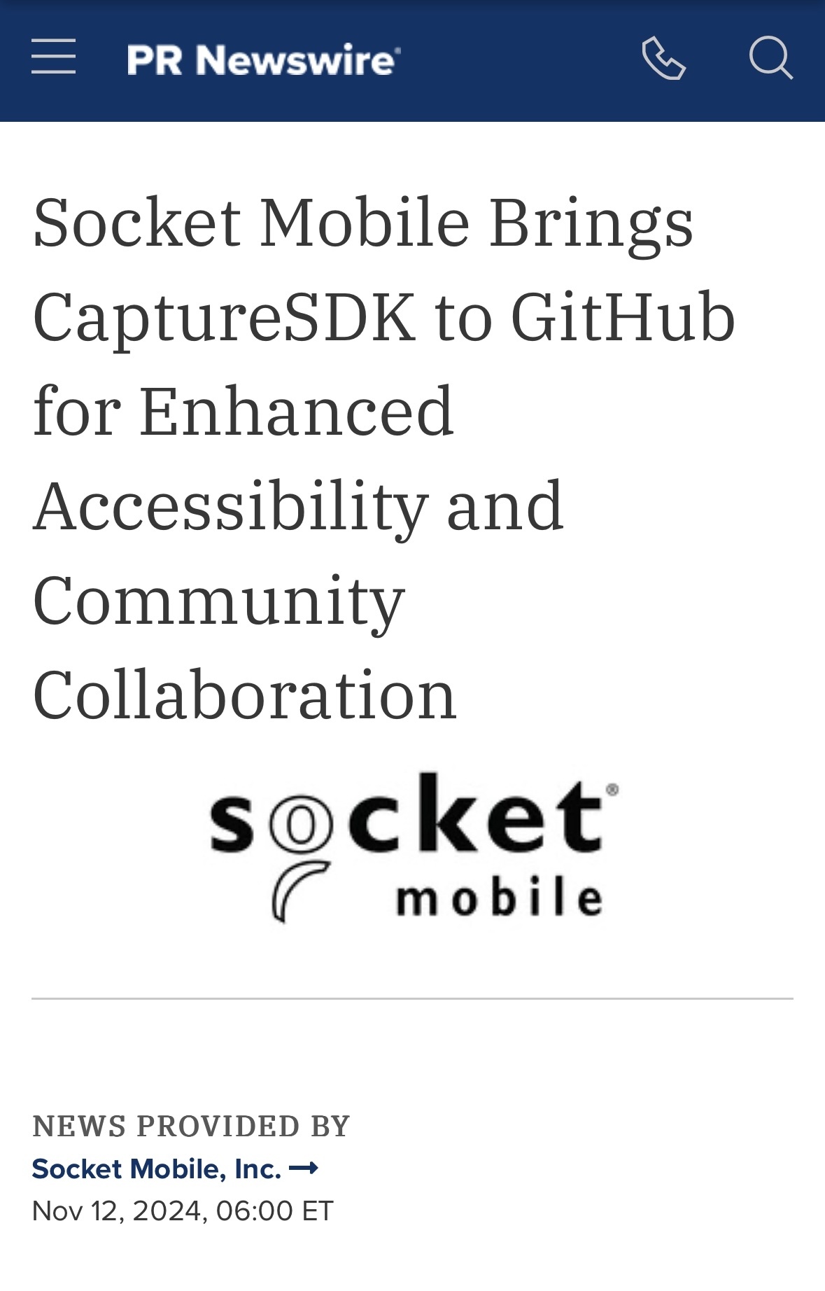 $Socket Mobile (SCKT.US)$