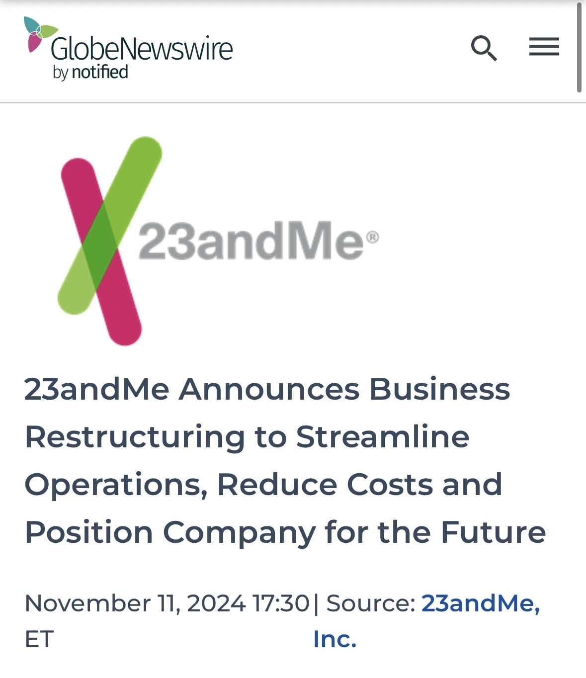 $23andMe (ME.US)$