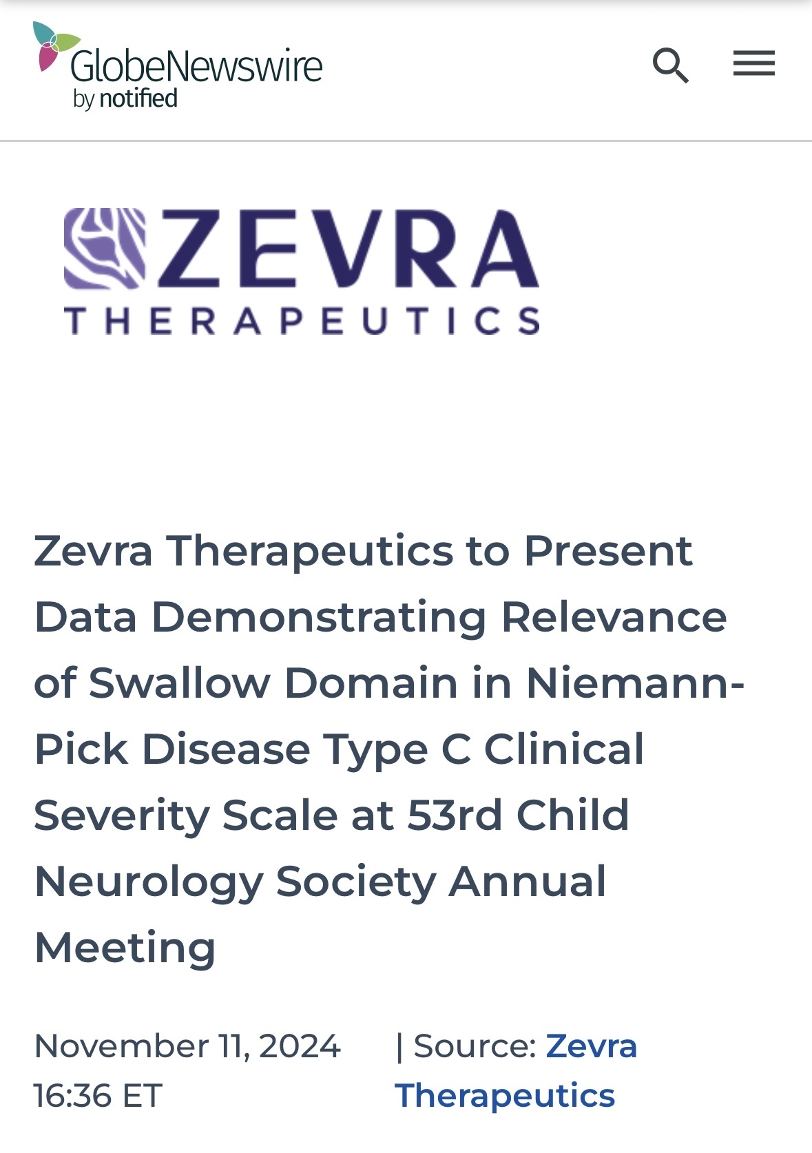 $Zevra Therapeutics (ZVRA.US)$