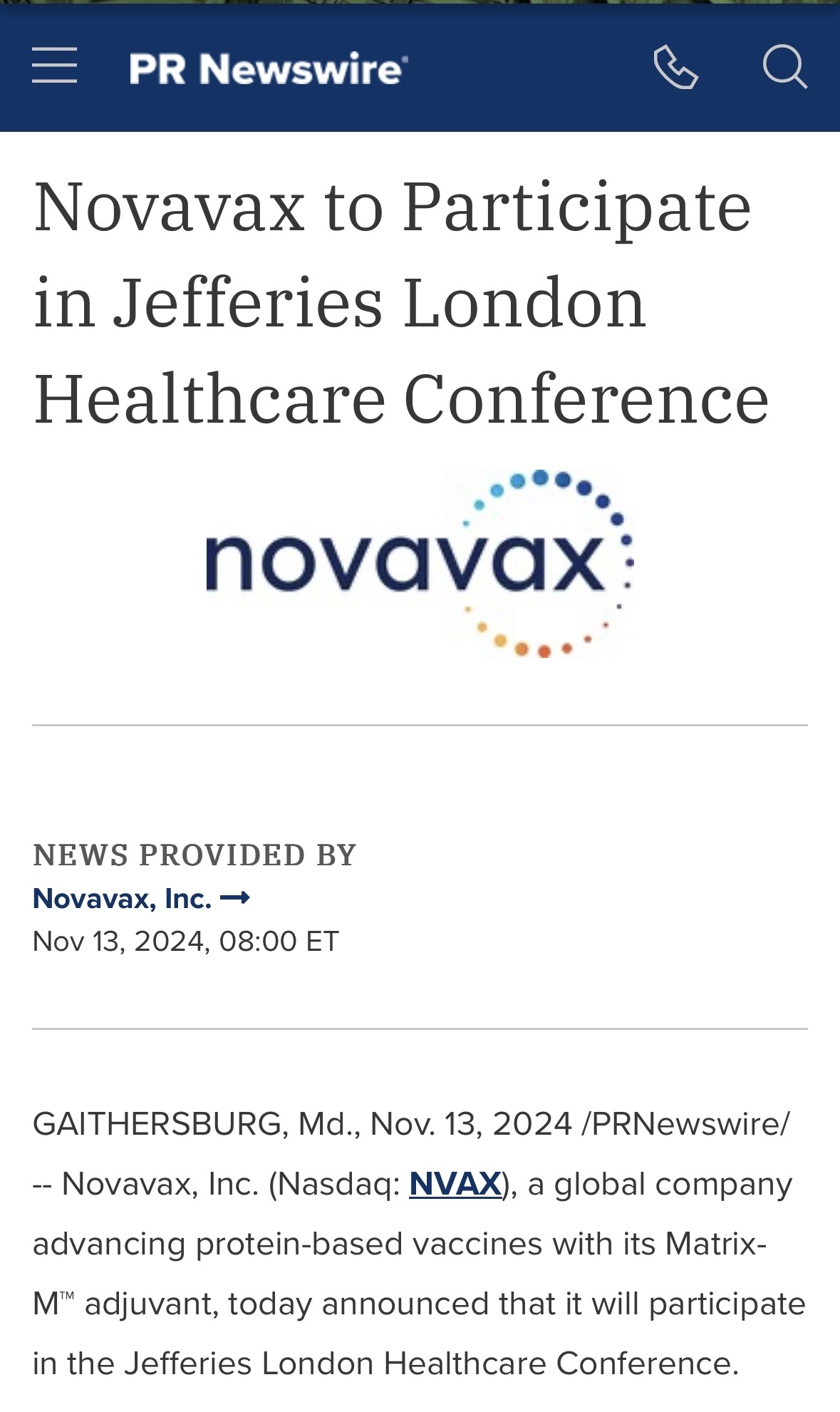 $Novavax (NVAX.US)$