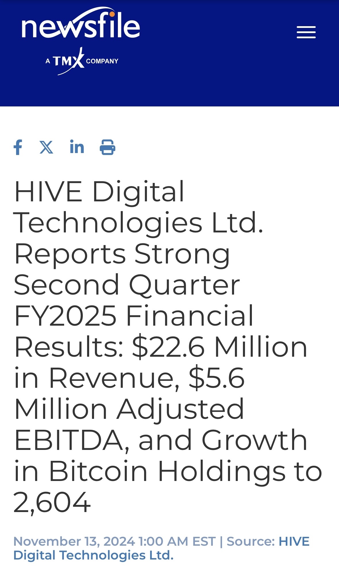 $HIVE Digital Technologies Ltd (HIVE.CA)$