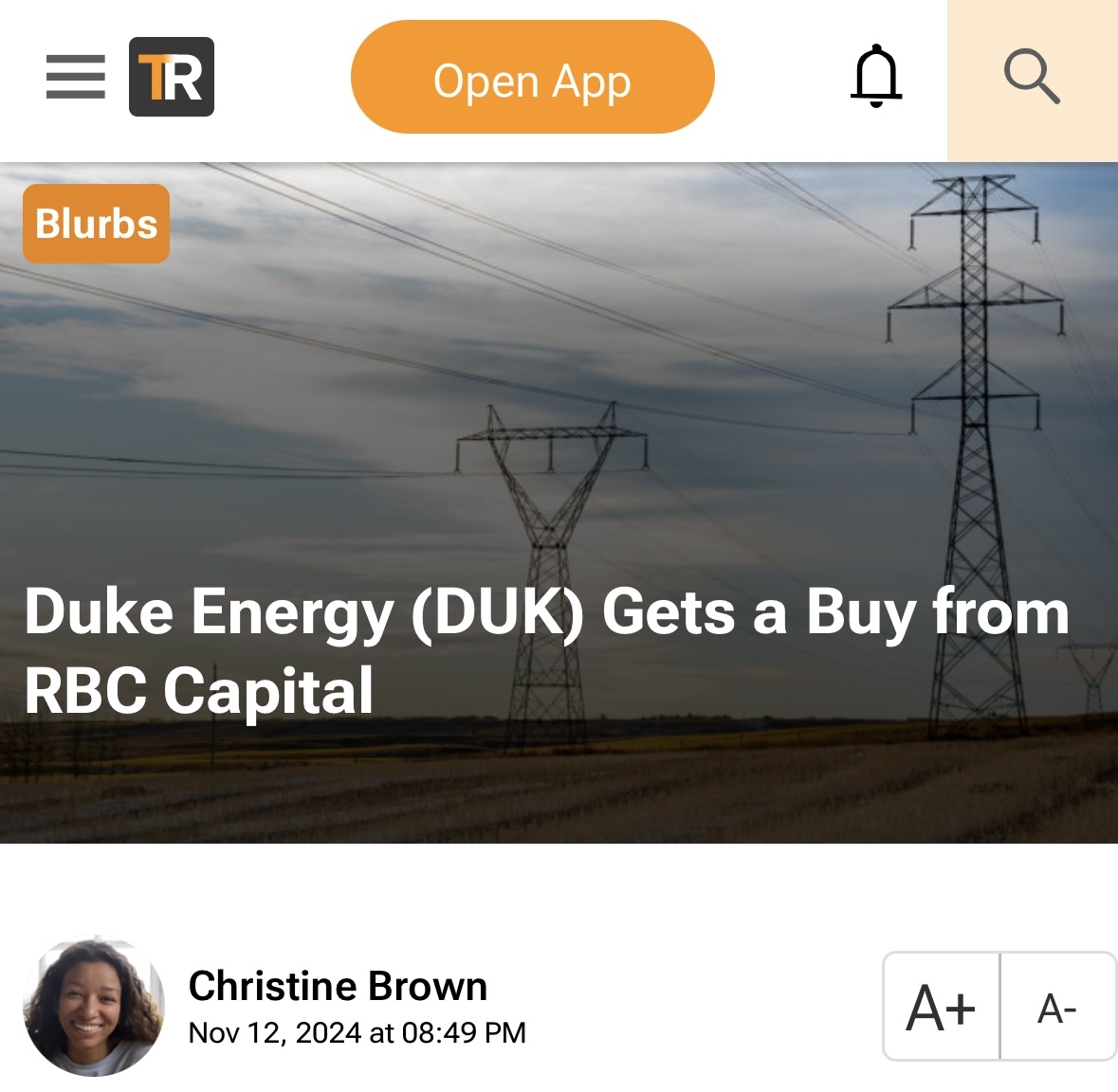 Duke Energy Gets a Buy from RBC Capital.