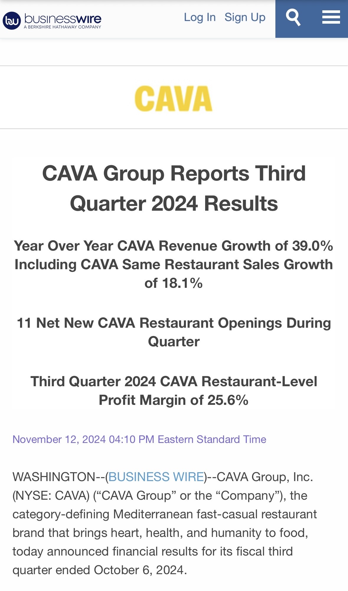 $CAVA Group (CAVA.US)$