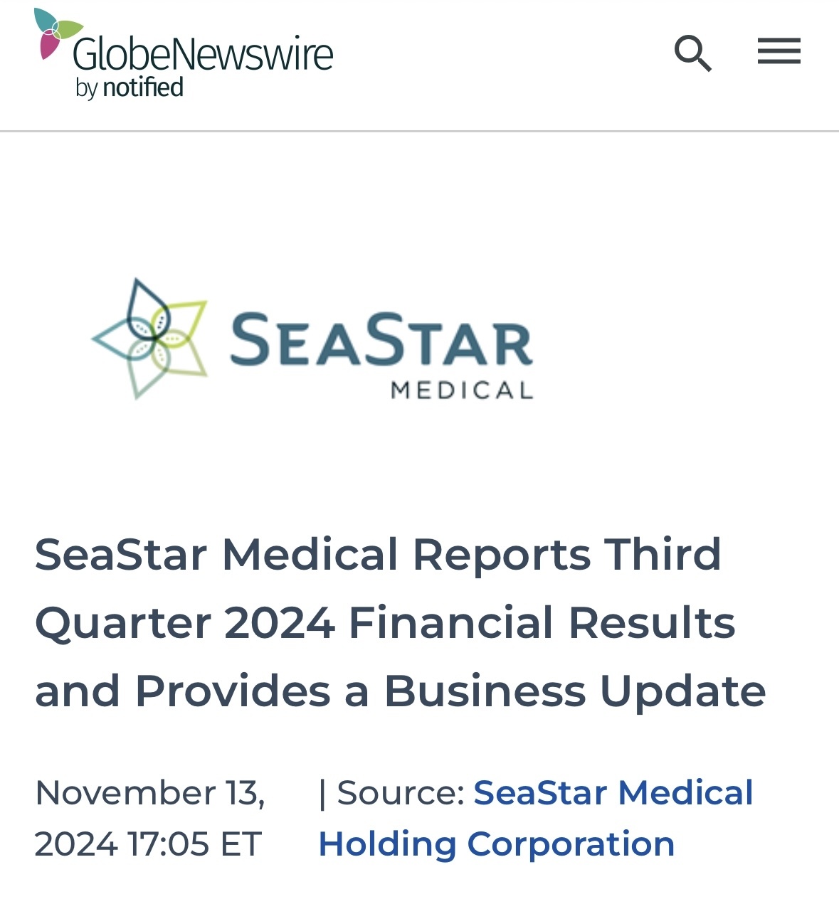 Sea Star News….