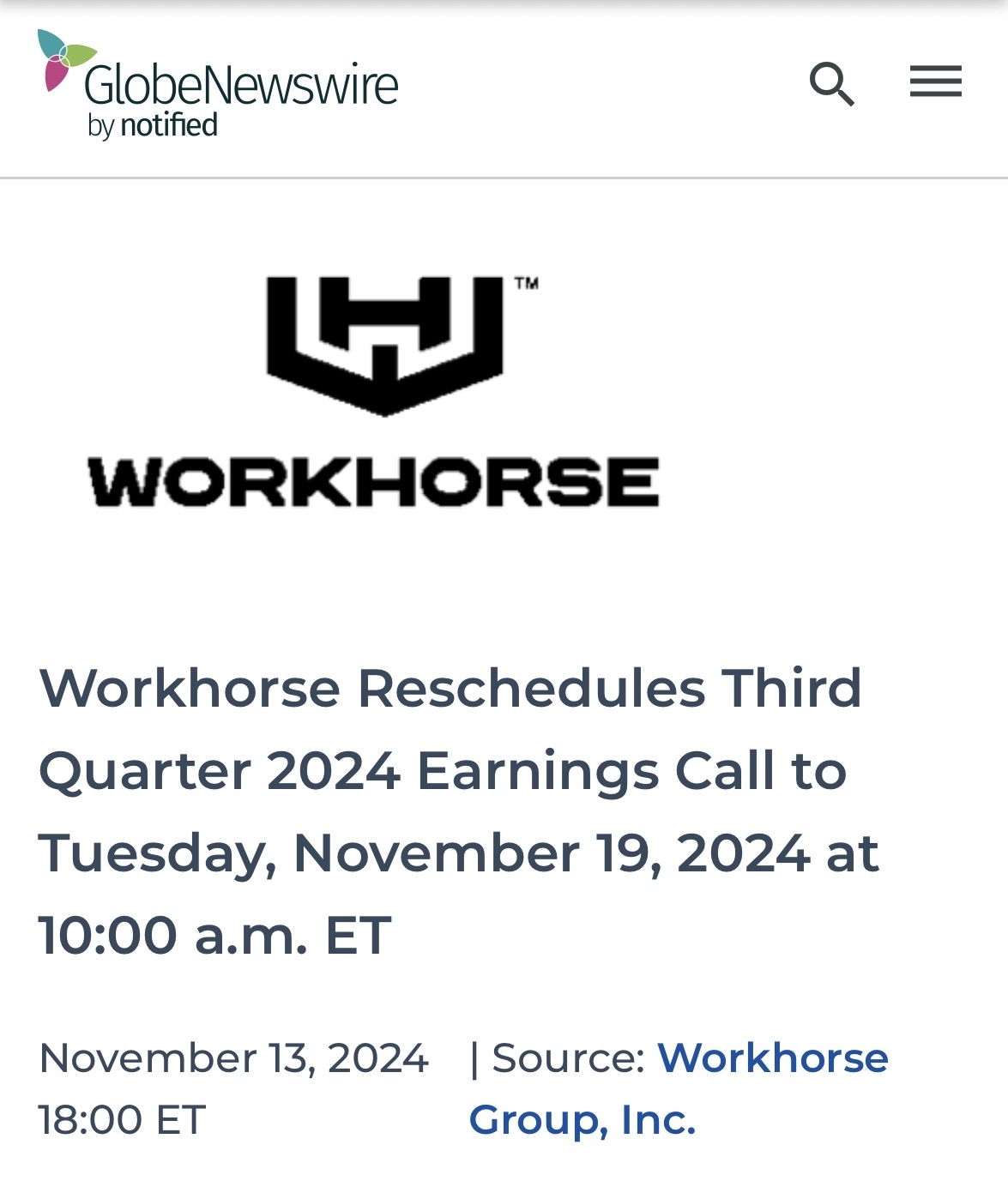 $Workhorse (WKHS.US)$