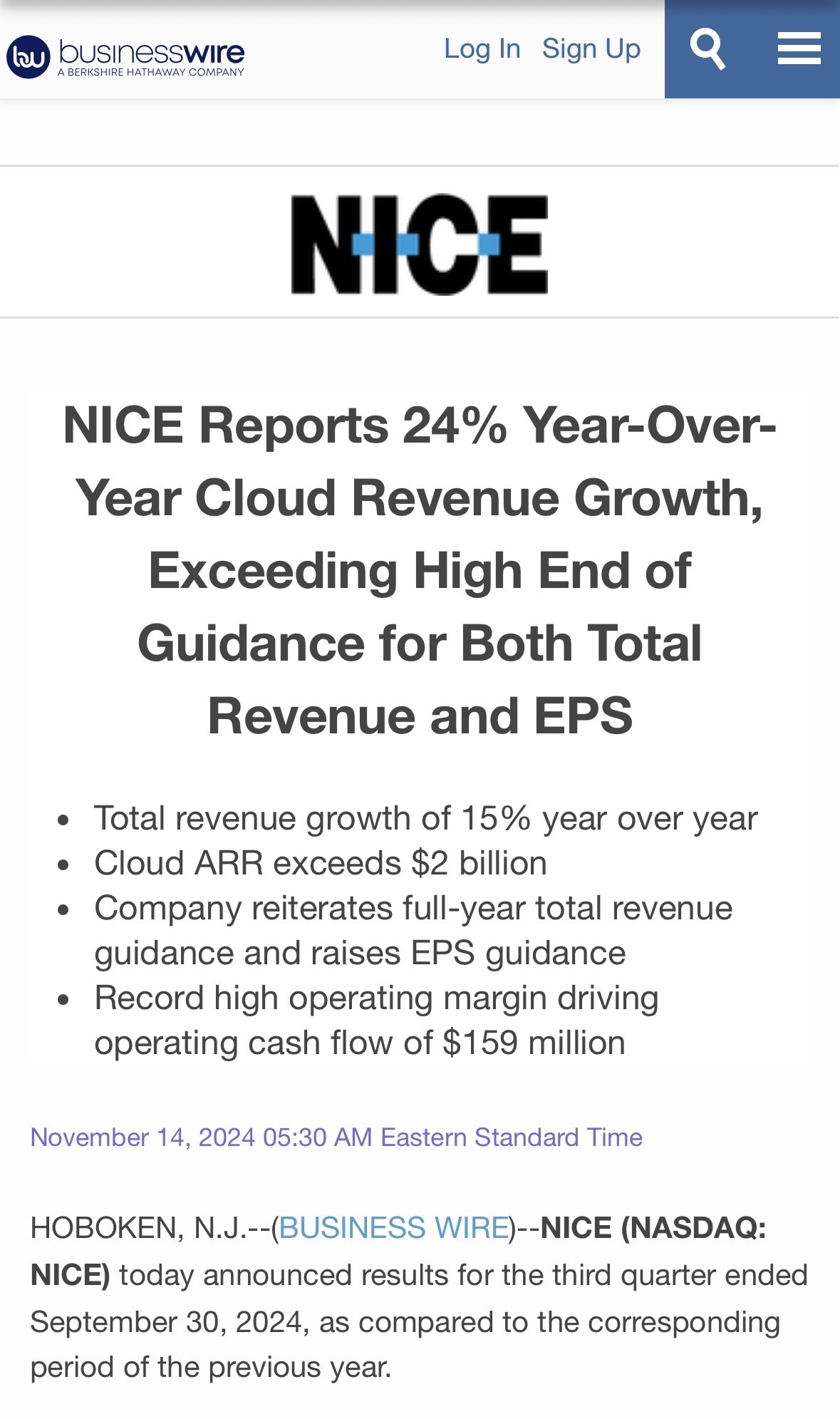 $NICE Ltd (NICE.US)$