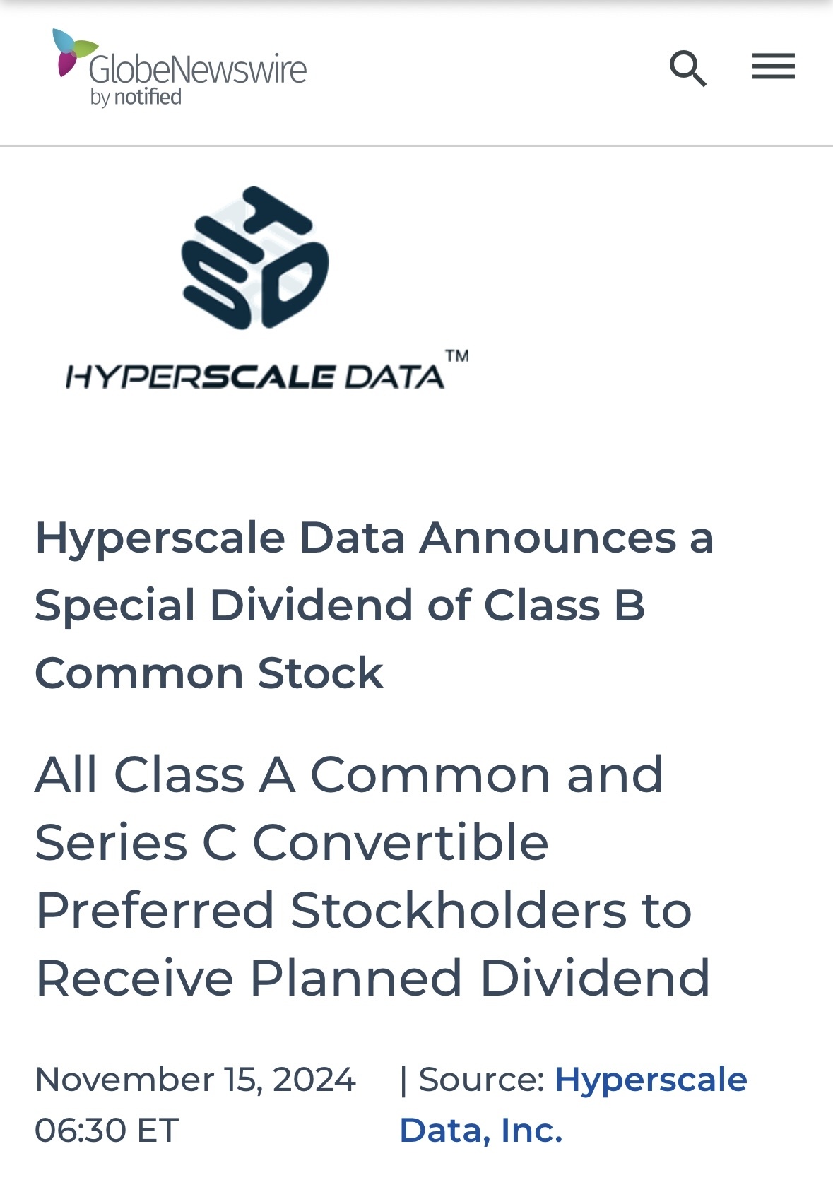 $Hyperscale Data (GPUS.US)$