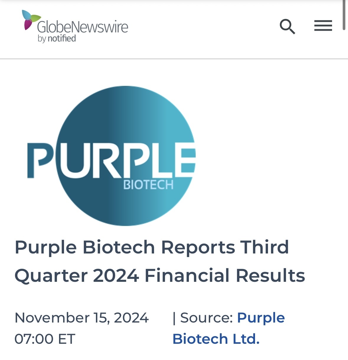 $Purple Biotech (PPBT.US)$