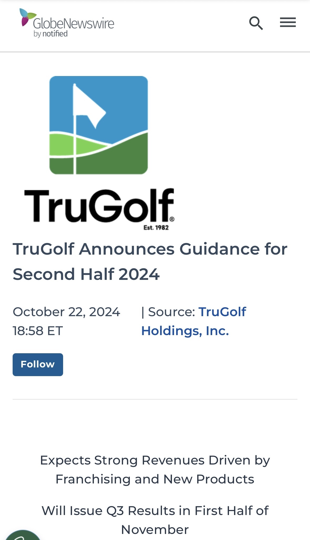 $TruGolf (TRUG.US)$