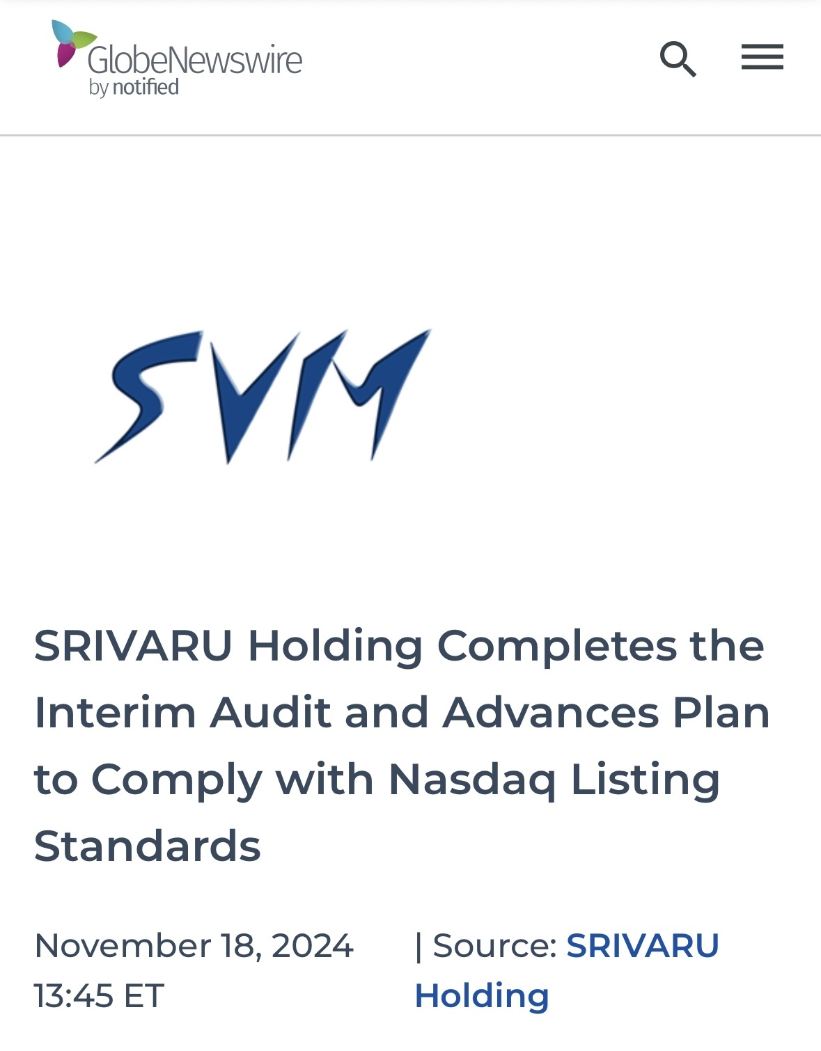 $SRIVARU Holding (SVMH.US)$