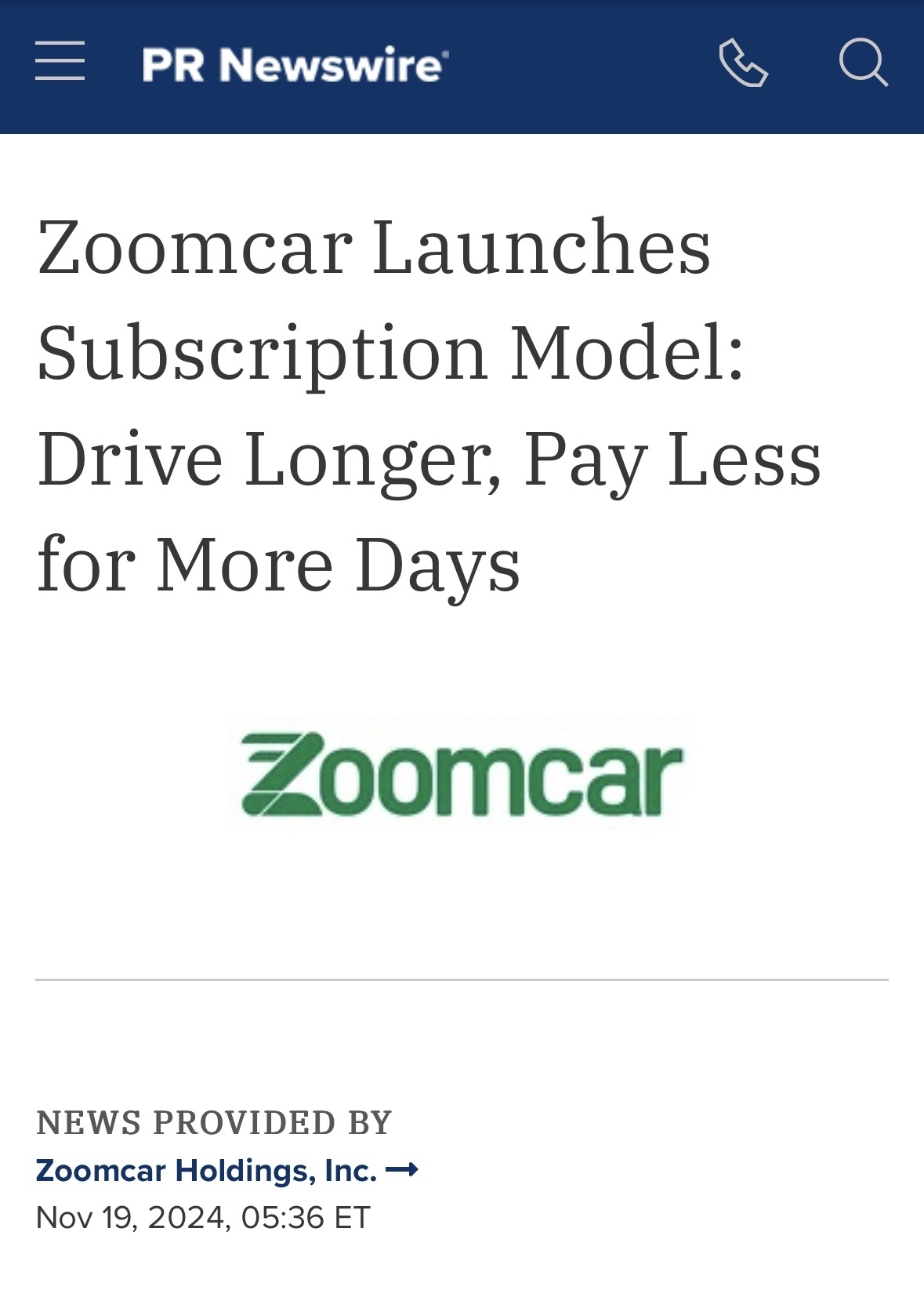 $Zoomcar Holdings (ZCAR.US)$