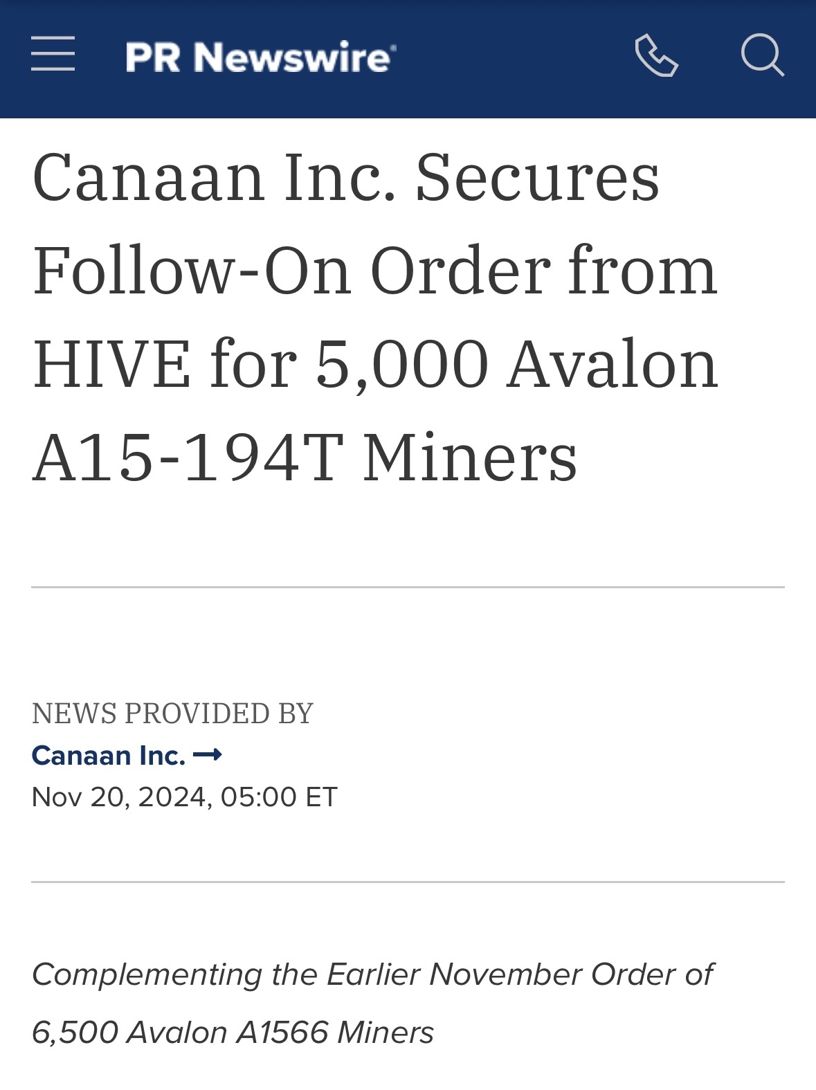 $Canaan (CAN.US)$$HIVE Digital Technologies Ltd (HIVE.CA)$