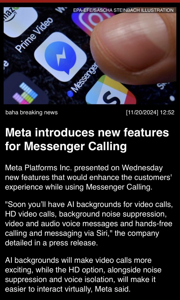 Meta introduces new features for Messenger Calling.