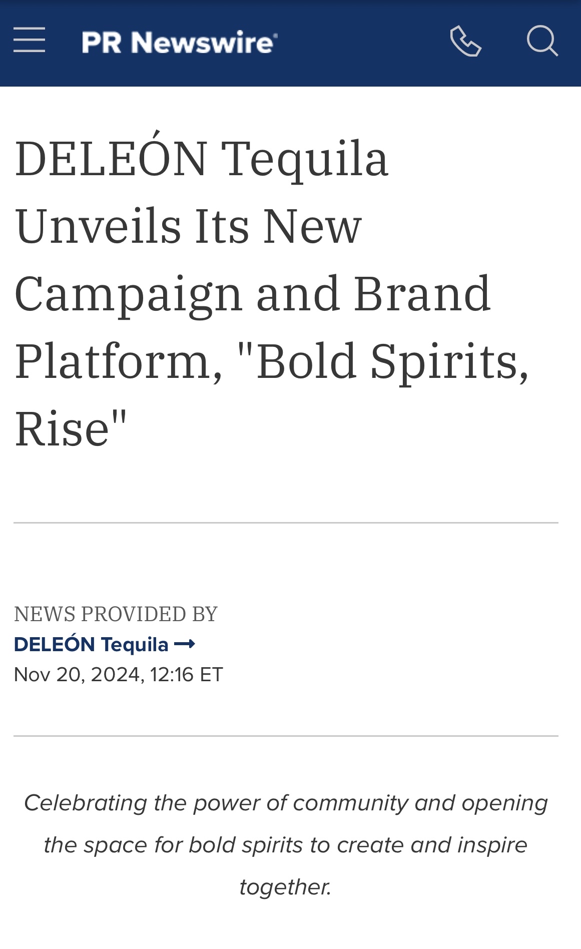 DELEÓN Tequilla Unveils its new Campaign and Brand Platform. “Bold Spirits Rise”