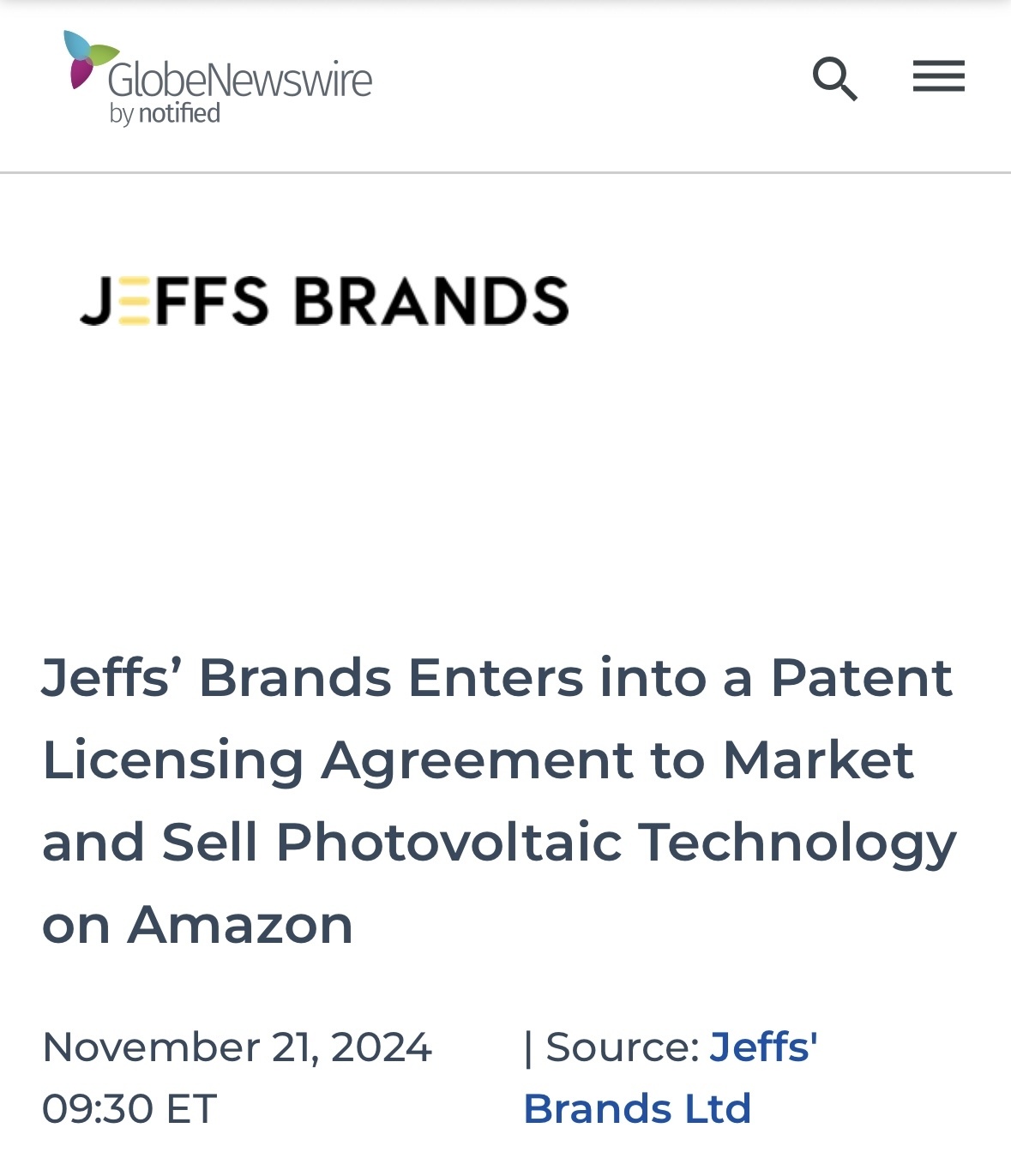 $Jeffs' Brands (JFBR.US)$