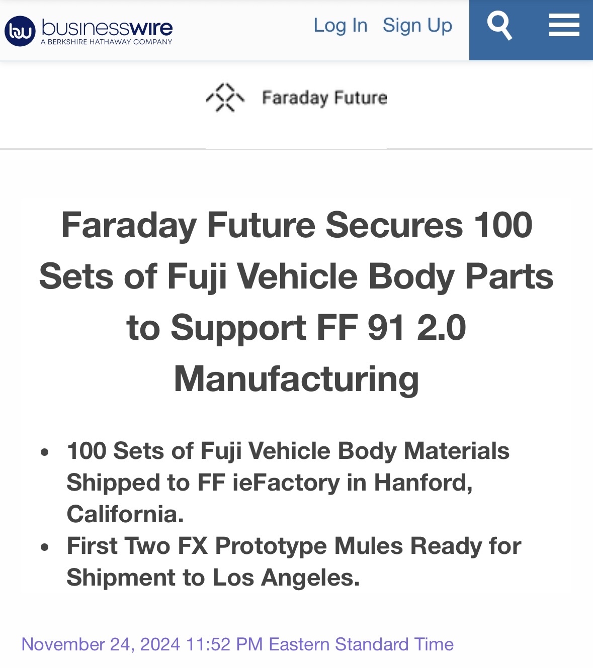 $Faraday Future Intelligent Electric Inc. (FFIE.US)$