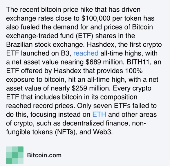 Bitcoin ETF’s Set New Records in Brazil. 🇧🇷