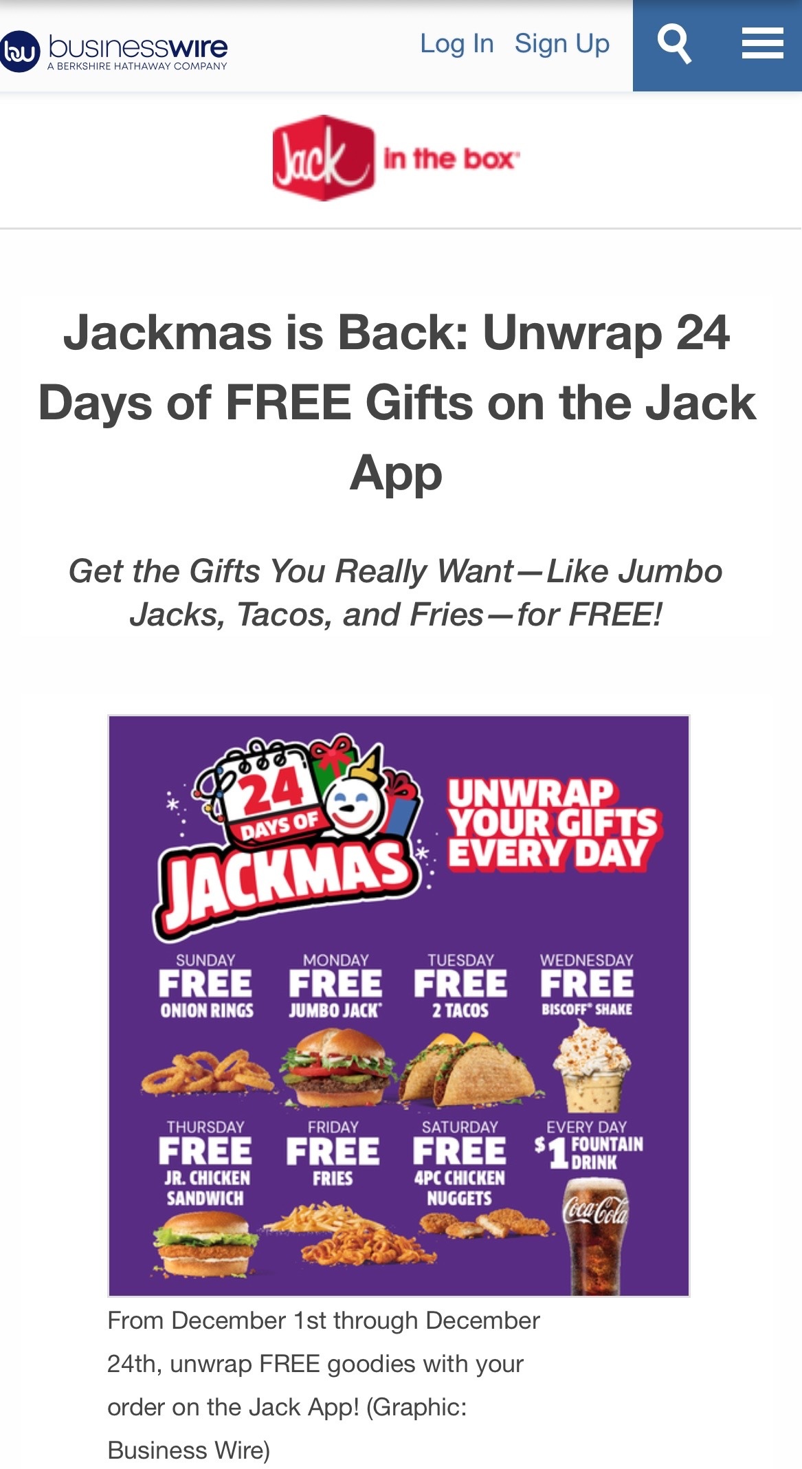 Jackmas is Back: Unwrap 24 Days of FREE Gifts on the Jack App.